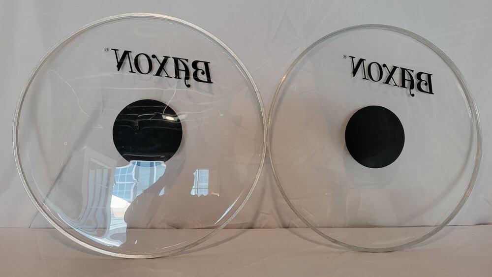 Vintage Remo Black Dot 22" Bass Drum Head Pair Top & Bottom Weather King USA